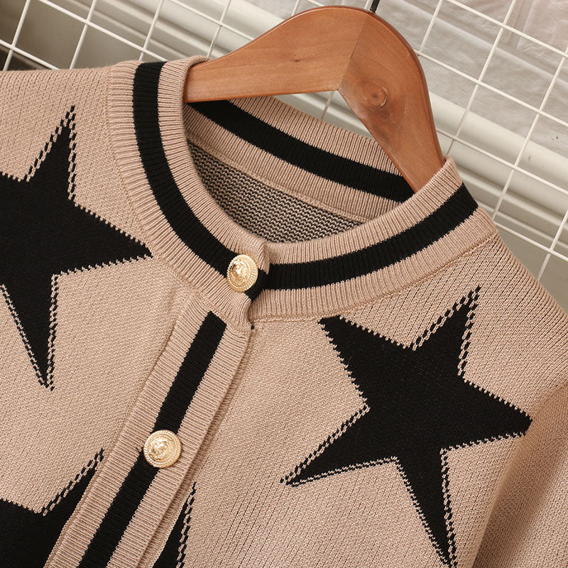 Star Cardigan & Wide Pants Set