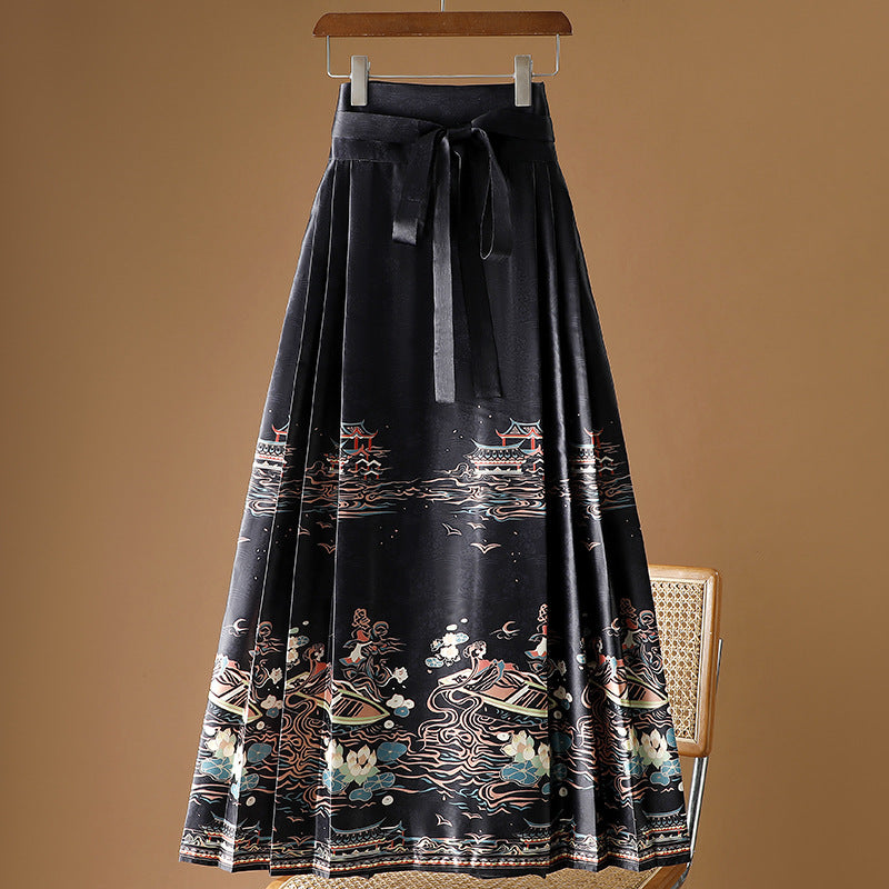 Moonlight Pleated Hanfu Skirt