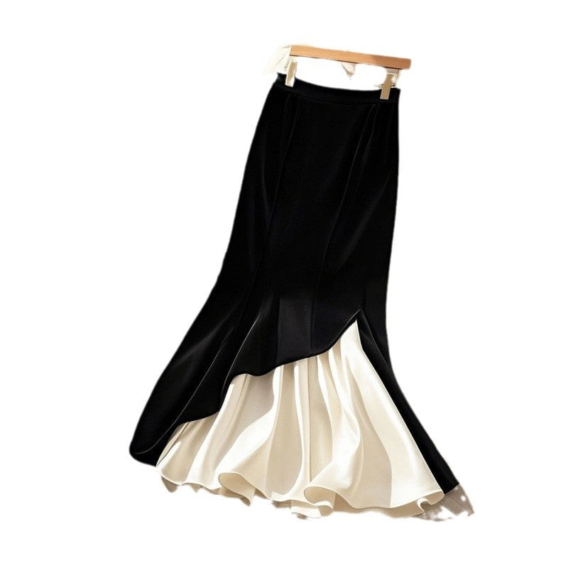 High-Waisted Velvet Skirt