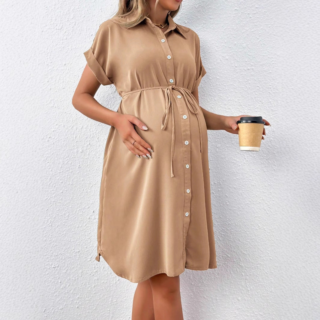 Summer Maternity Shirt Dress