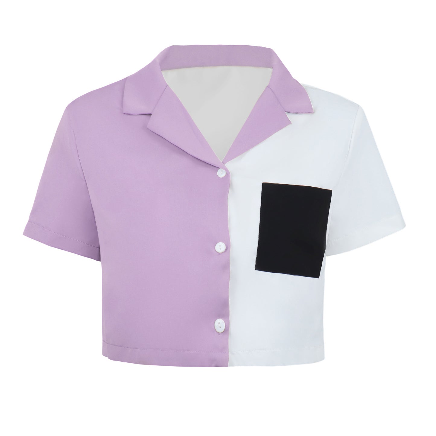 Women's clothing new sexy single-breasted short-sleeved shirt