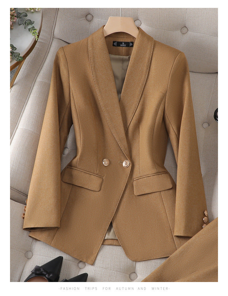 Women's Burgundy High-End Blazer Suit Set