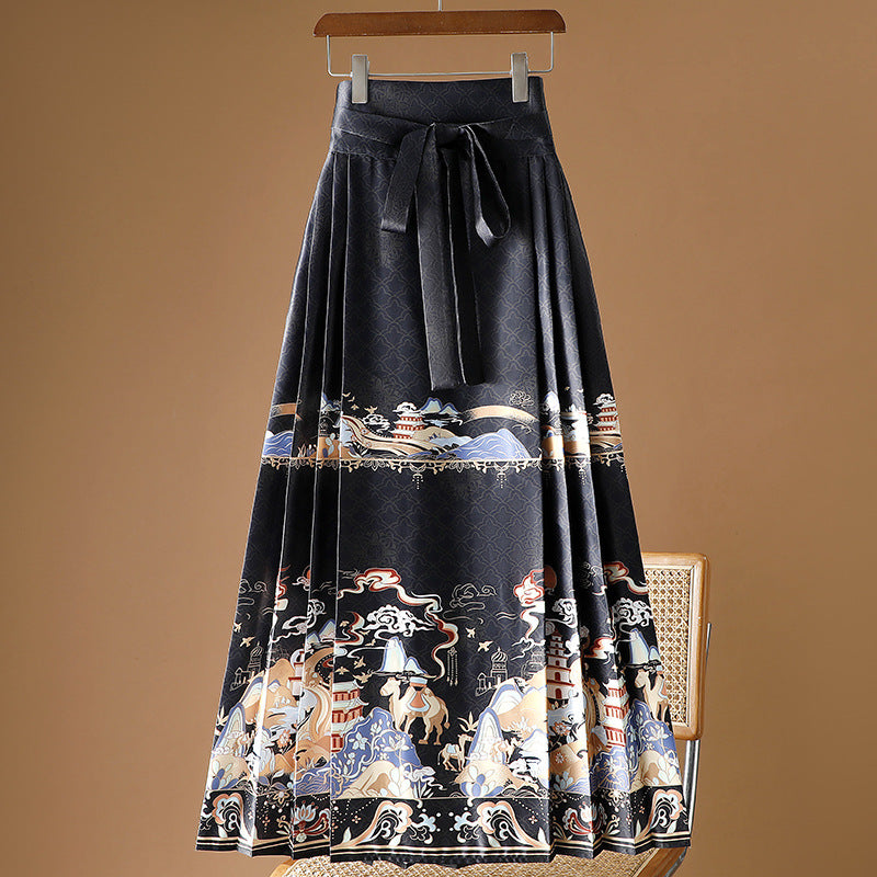 Moonlight Pleated Hanfu Skirt