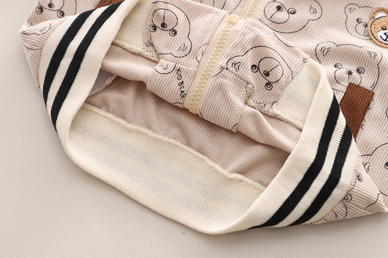 Bear Print Corduroy Set
