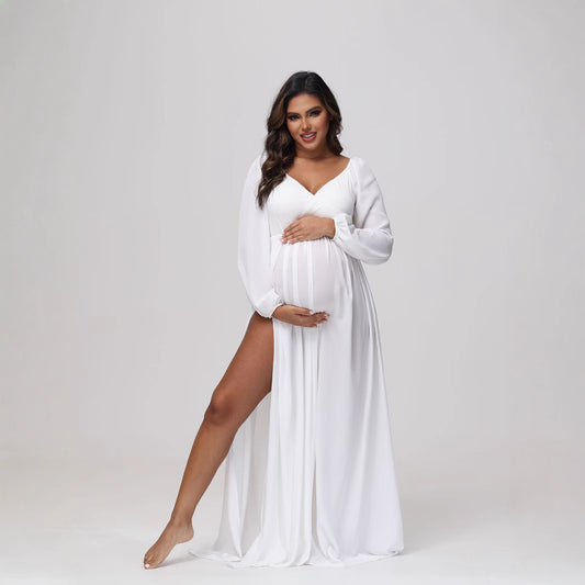 Slit Hem Pregnancy Day Dress