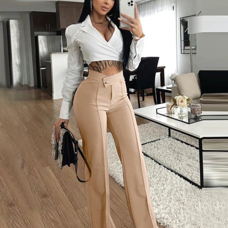 Temperament commuter trousers all-match fashion wide-leg pants