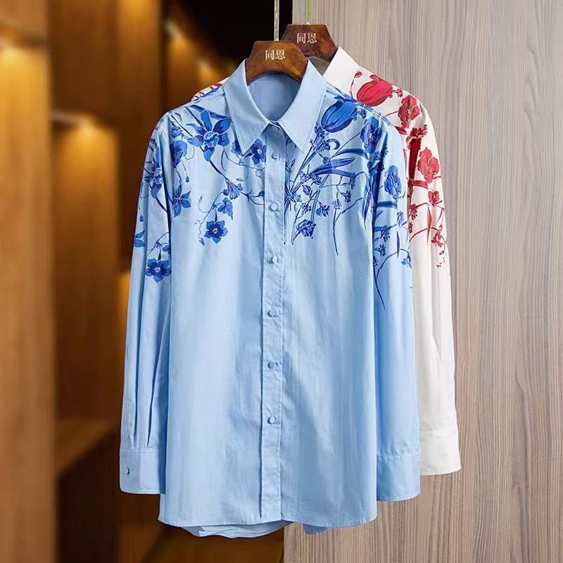 Printed Shoulder Cotton Shirt
