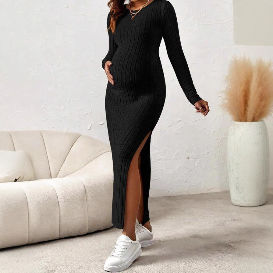 Elegant Split Maternity Dress