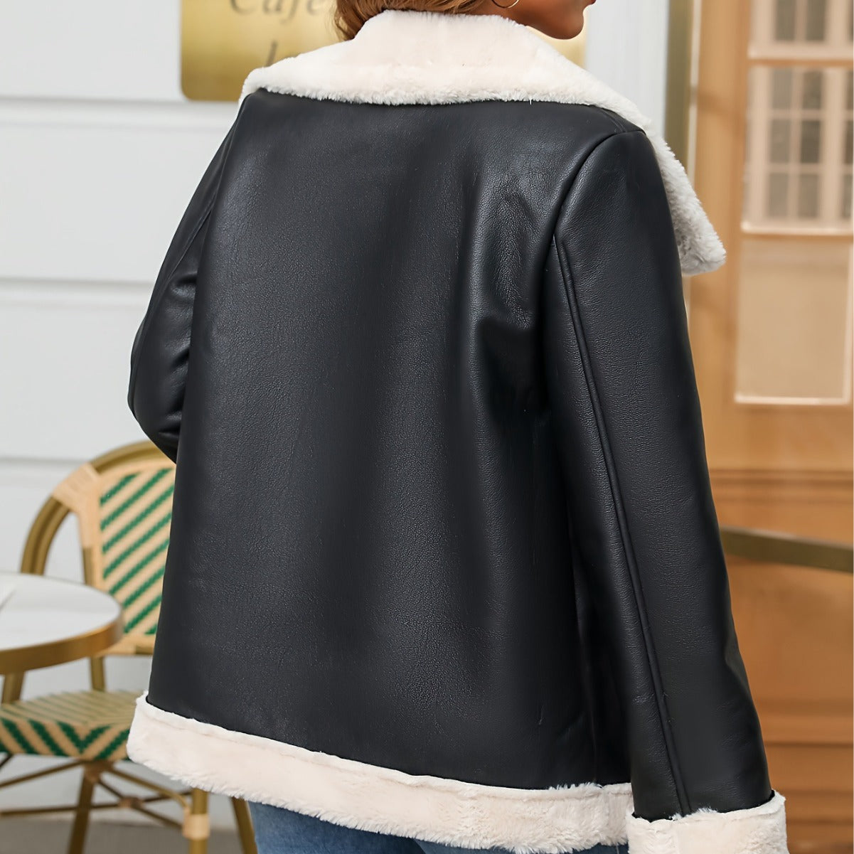 Casual and versatile Amazon long fur integrated leather jacket