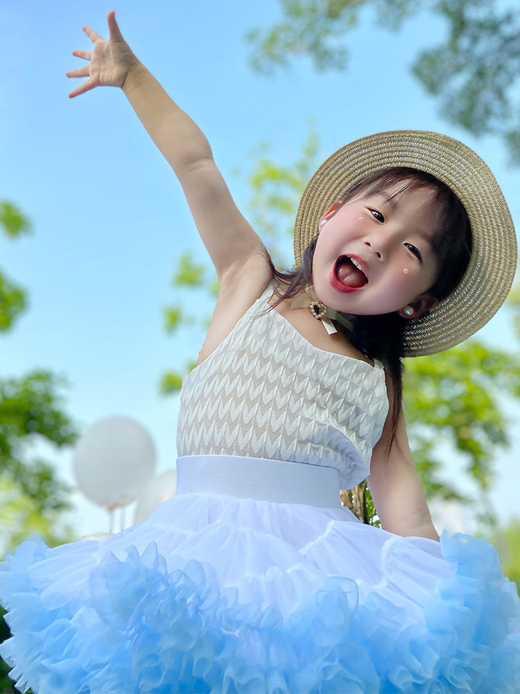 Girls' Korean Style Sling & Skirt