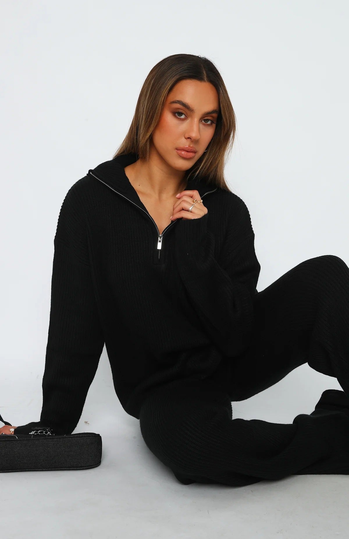 Autumn/Winter Two-Piece Knitted Sweater Set (On Hand)