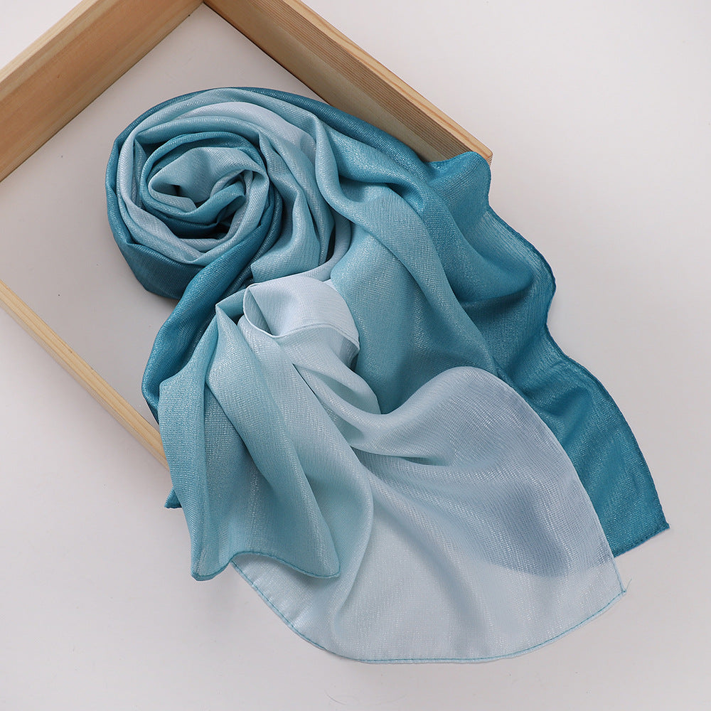 New silk-feel gradient fashion hijab