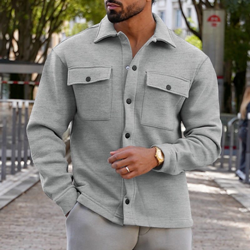 2023 Winter Men's Fleece Lapel Slim Jacket