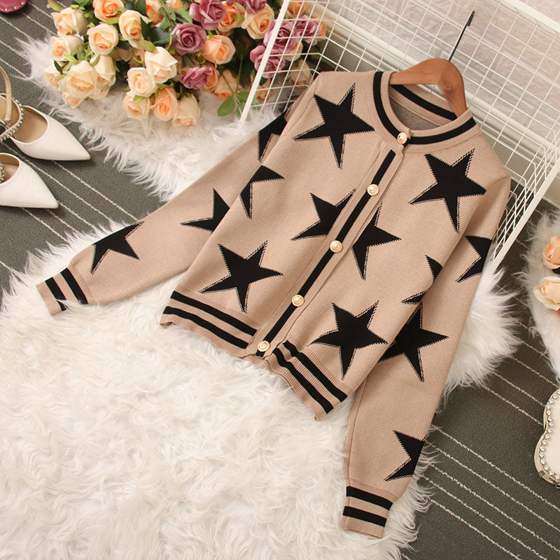 Star Cardigan & Wide Pants Set