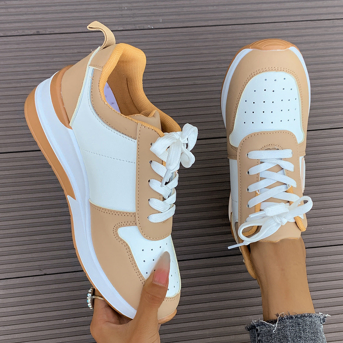 New Casual Low-Top Fashion Sneakers: Wedge Shoes for Women