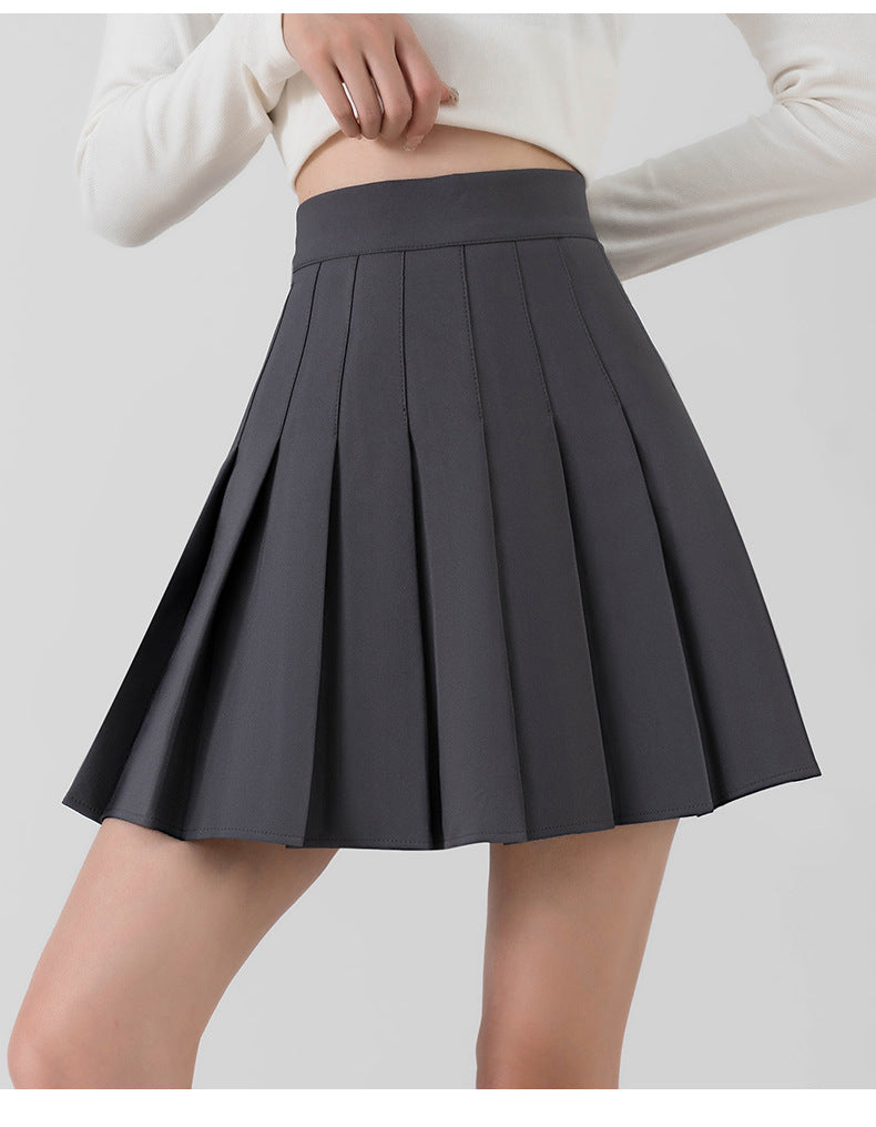 High-Waisted Pleated A-Line Skirt