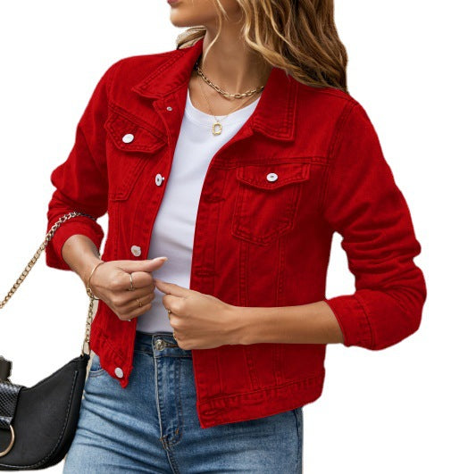 Slim Lapel Denim Jacket