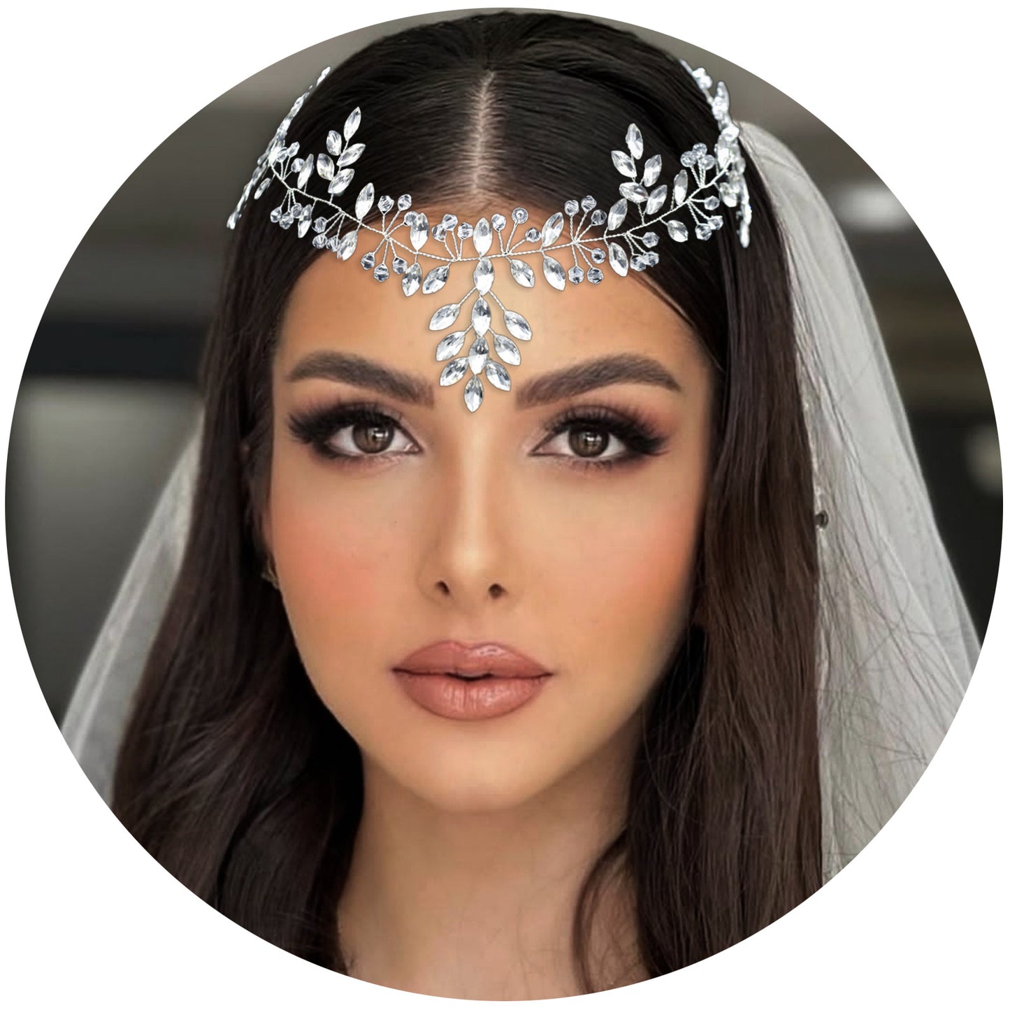 Creative handmade hanging rhinestone forehead Wedding headdress
