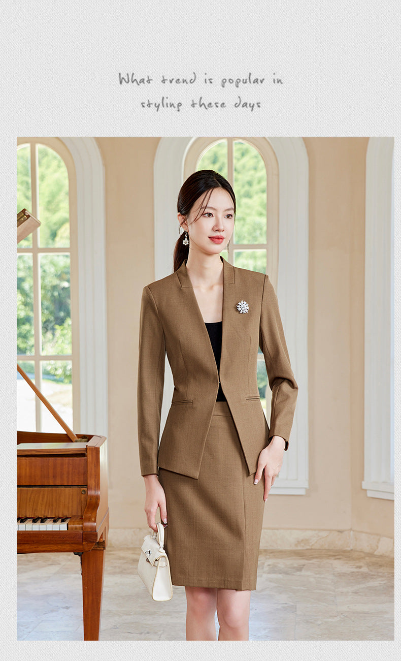 Women's Professional V-Neck Suit Set