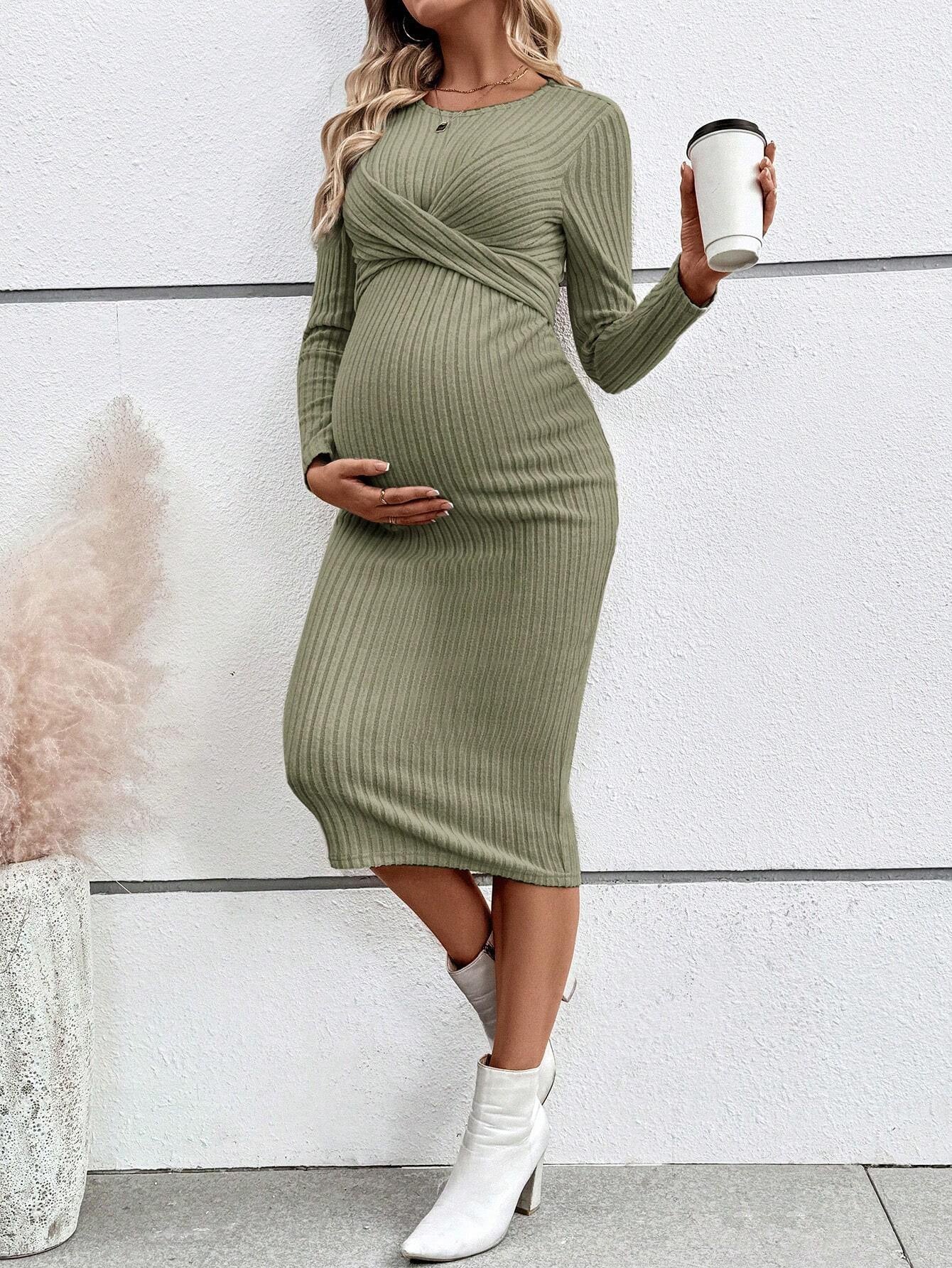 Twisted Elegance Maternity Dress
