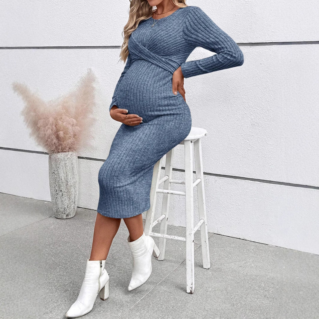 Twisted Elegance Maternity Dress