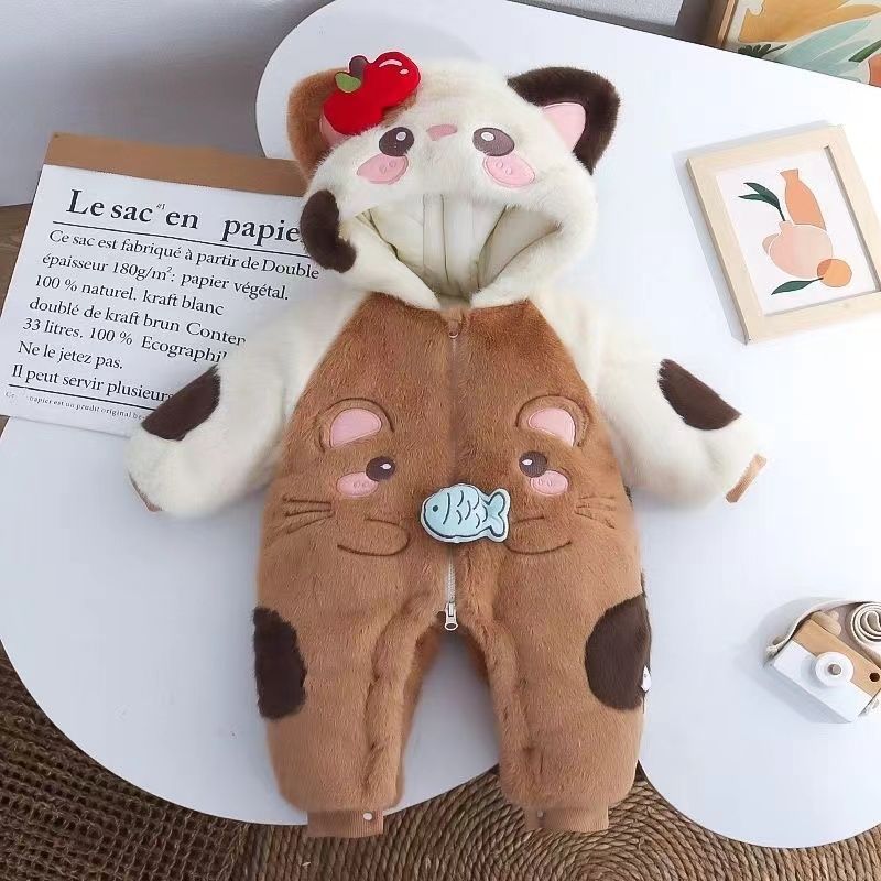 Fluffy Winter Jumpsuit for Infants