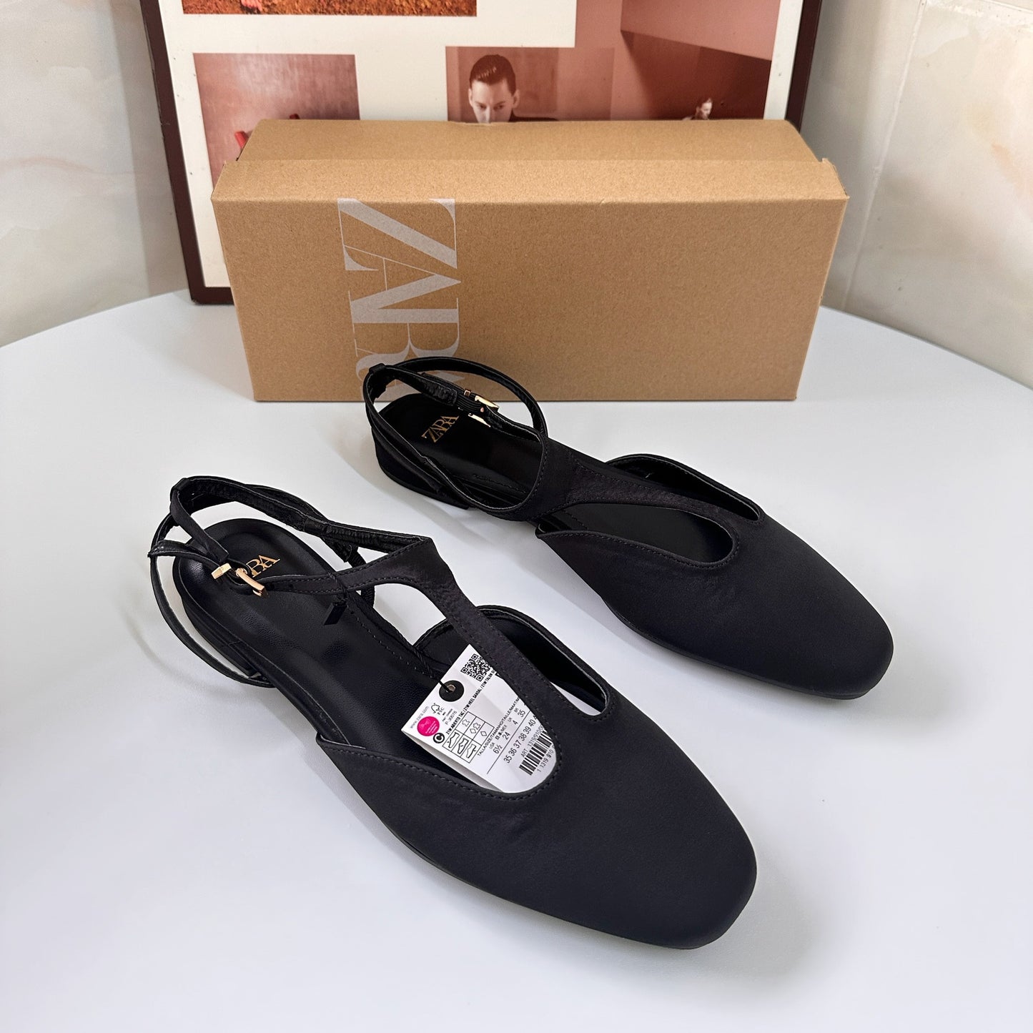 Women's Slingback Flat Sandals with Metal Toe (On Hand)