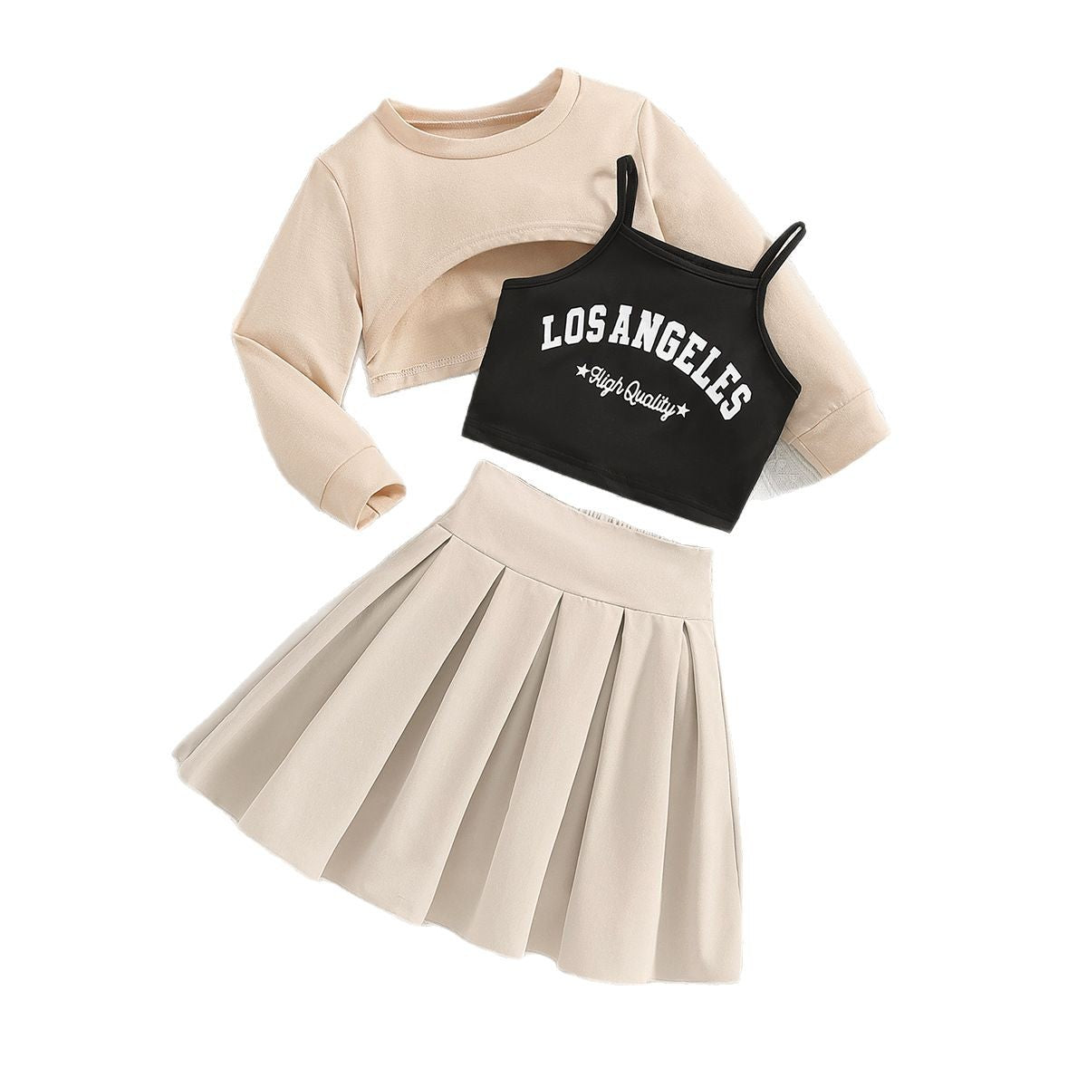 Adorable Apricot 3-Piece Set For Your Little Fashion Star