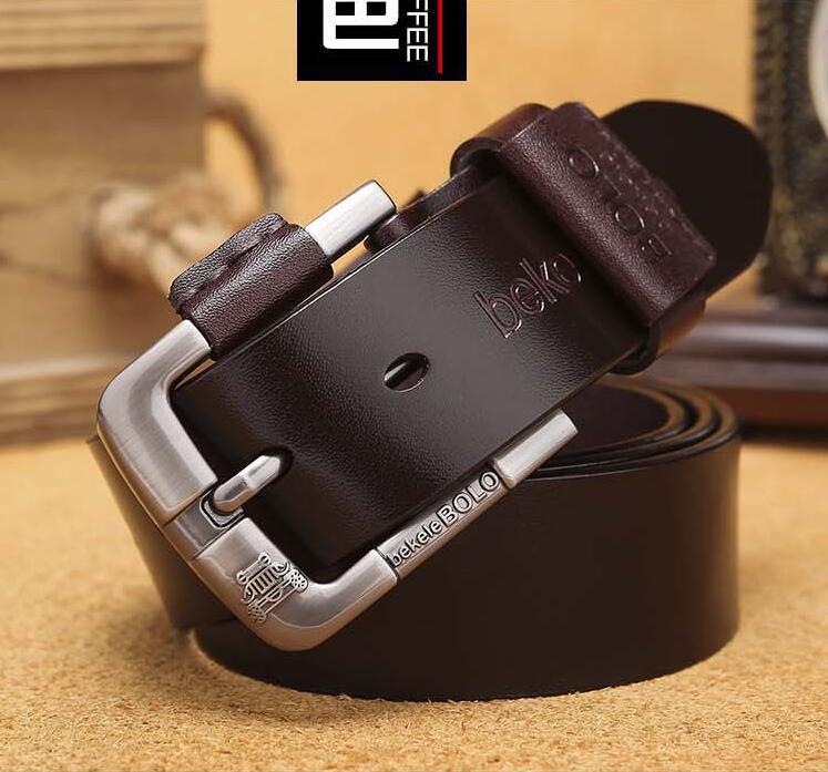 Men's Genuine Leather Belt Pin Buckle, Customizable