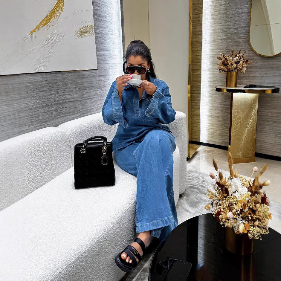 Denim Two-Piece Set