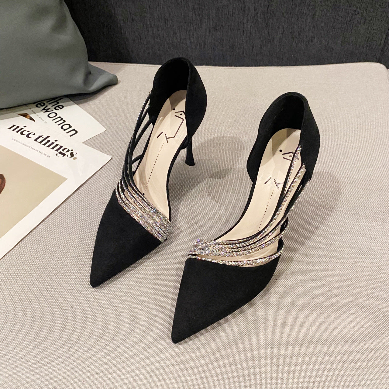 Women's Rhinestone Hollow Stiletto Sandals: Summer Fashion Heels