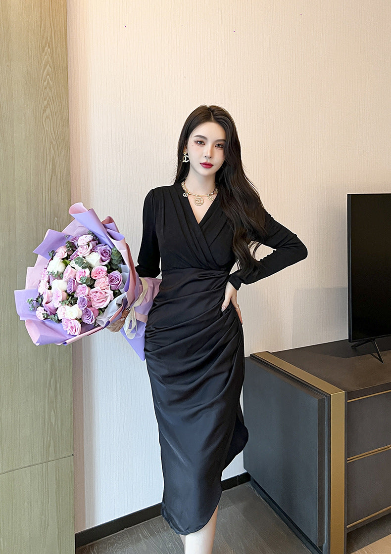 Elegant Pink Slim Stitching Dress