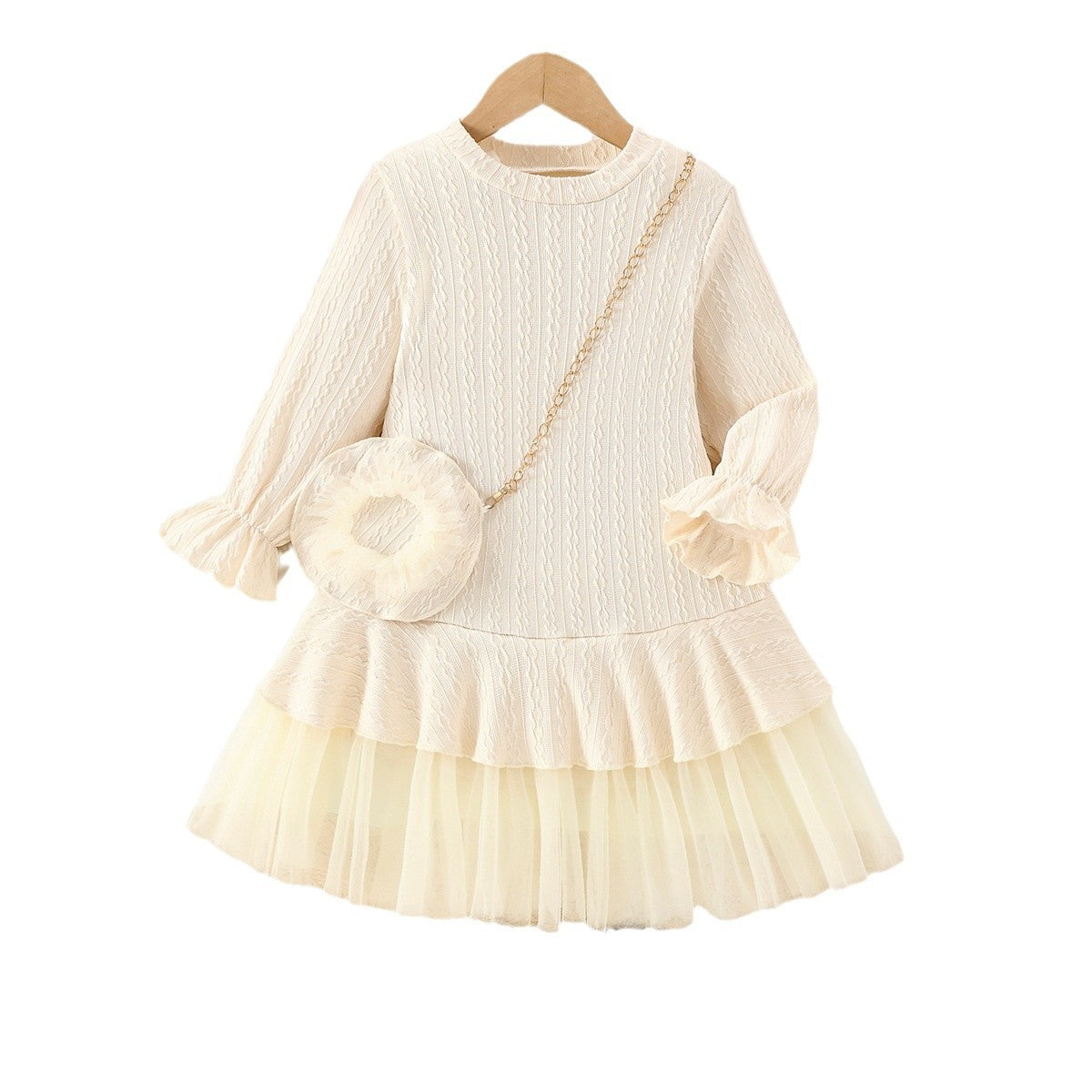 Lace-Stitch Knit Dress