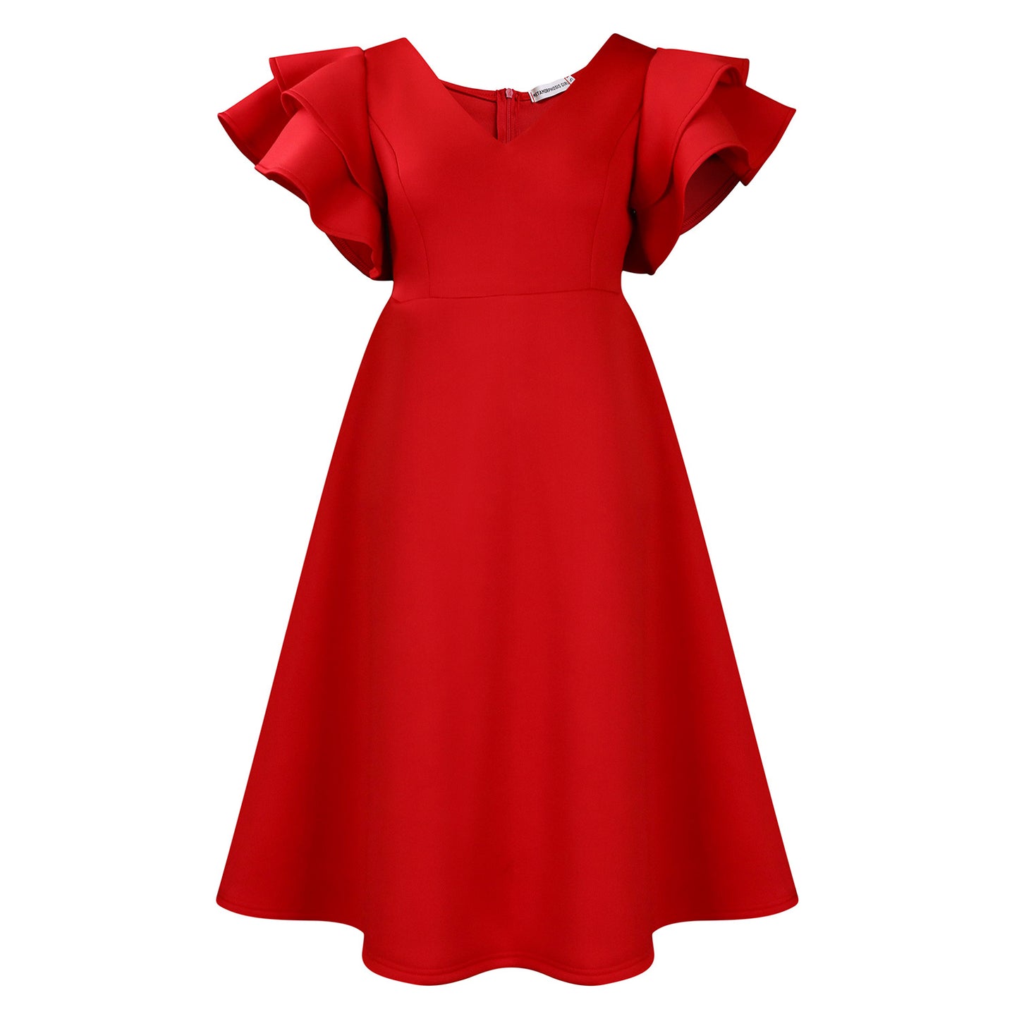 Women's Summer Ruffle High Waist A-Line Party Dress