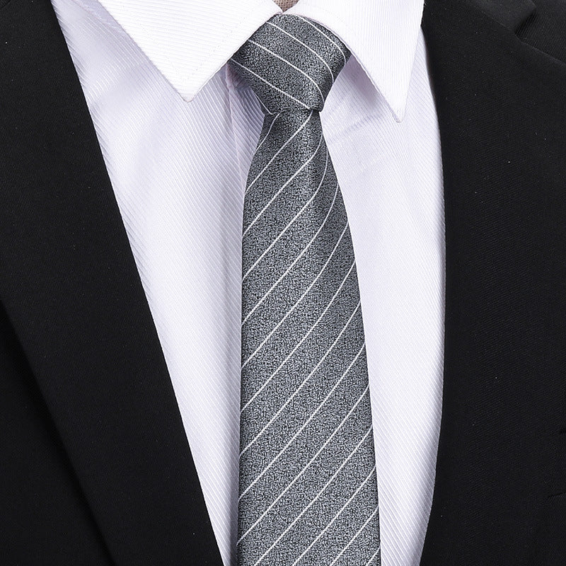 Tie men's formal wear business black glossy narrow zipper professional wedding groom korean zipper hand tie