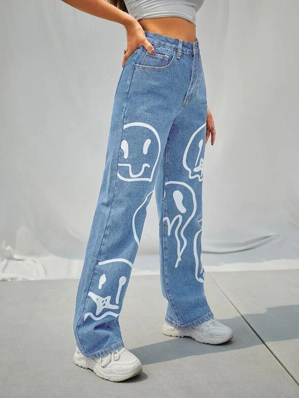 women's jeans, simple and slim straight pants