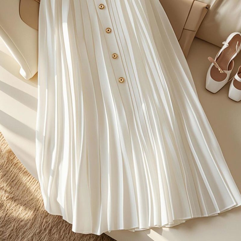 Chiffon Pleated Midi Skirt