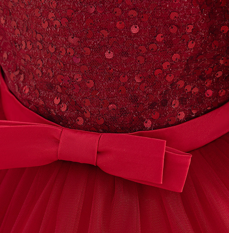 Rosette Ruffle Sequin Princess Gown