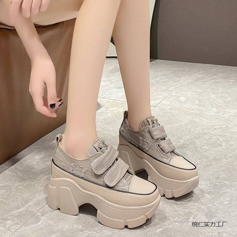 Autumn High Heel Velcro Platform Shoes