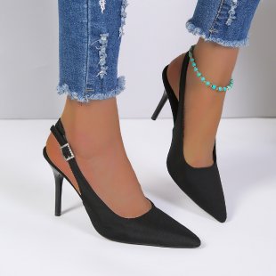 Summer High Heels Buckle Sandals: Women's Stiletto Pointed-Toe