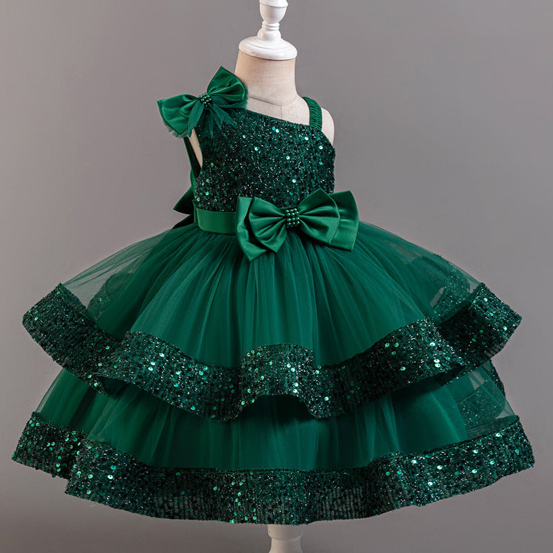 Sparkling Tiered Mesh Party Dress