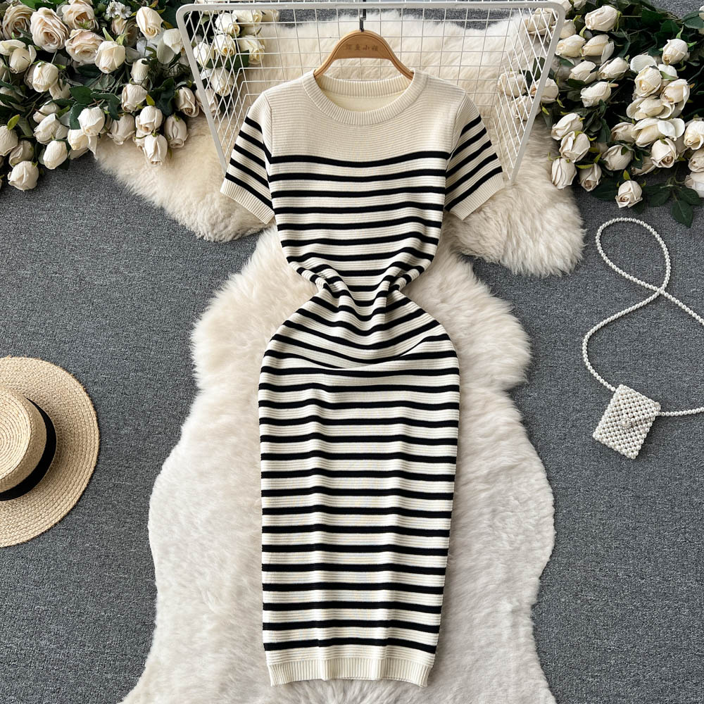 Striped Knit Bodycon Dress