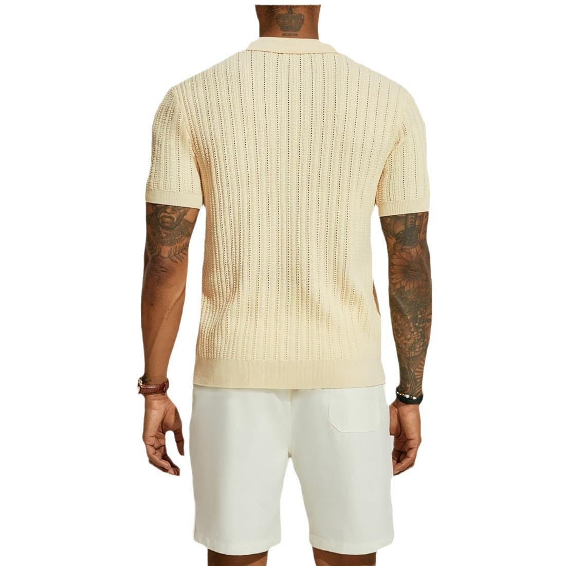 Men's Summer Casual Knit Shirts Short Sleeve, Breathable, Solid Color