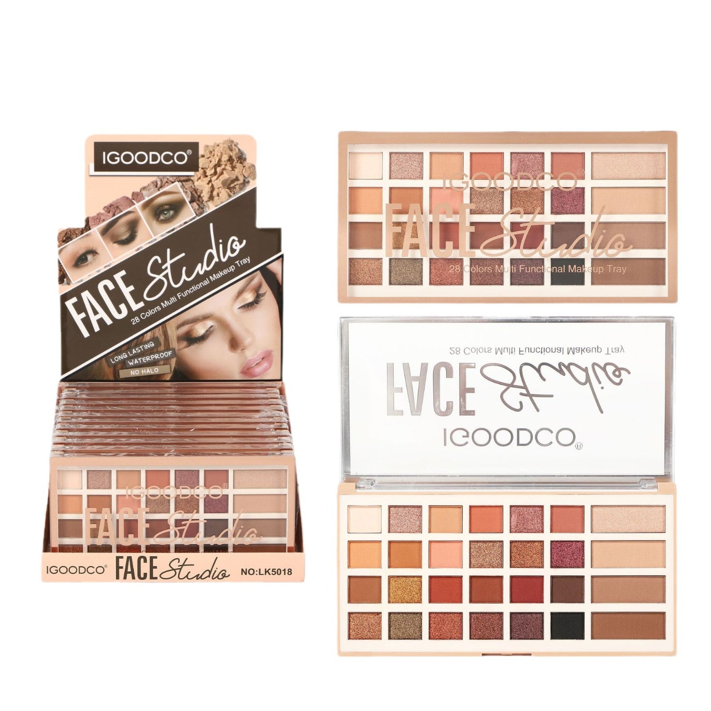 28 color plastic box eye shadow: palette matte pearlescent earth color palette.