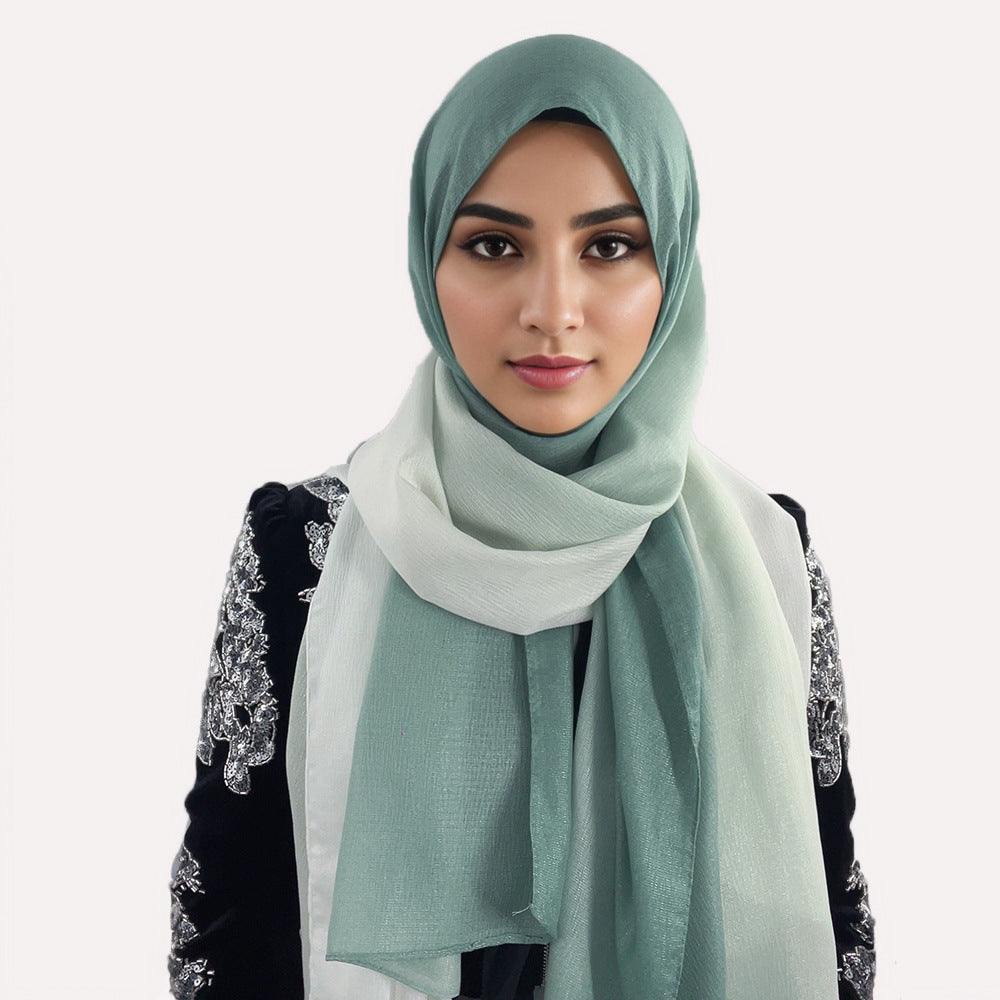 New silk-feel gradient fashion hijab