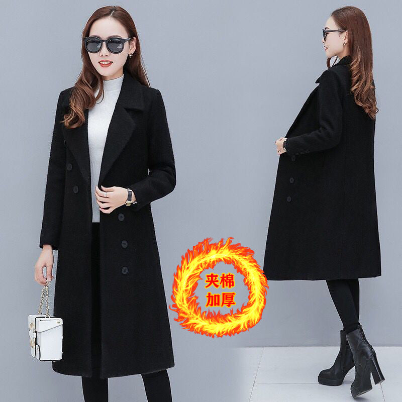 Woolen Simple Long-Sleeve coat