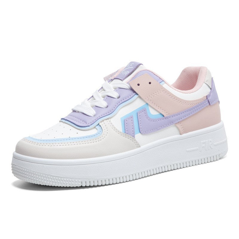 Macaron High-Top Sneakers: Small White Shoes for Women