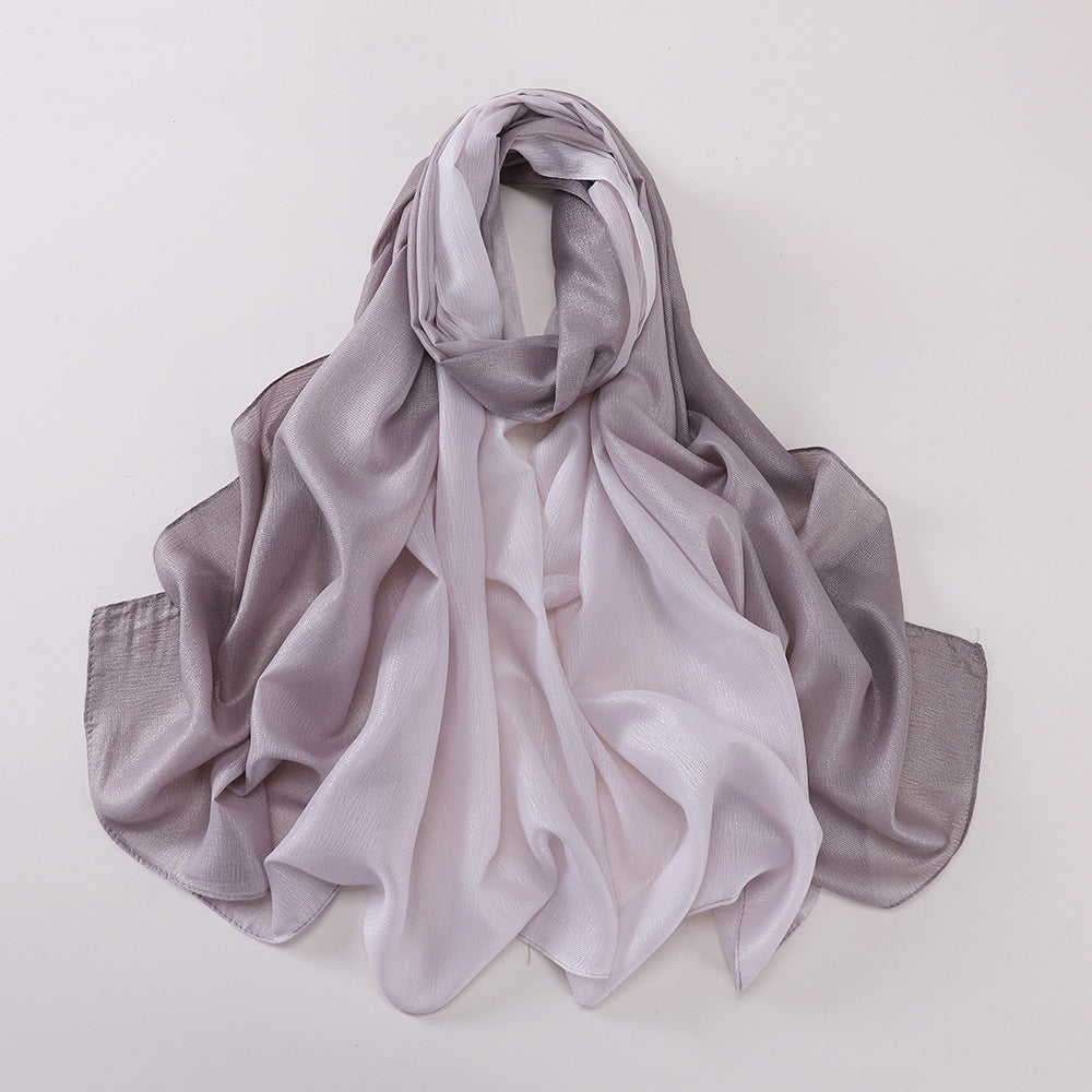 New silk-feel gradient fashion hijab
