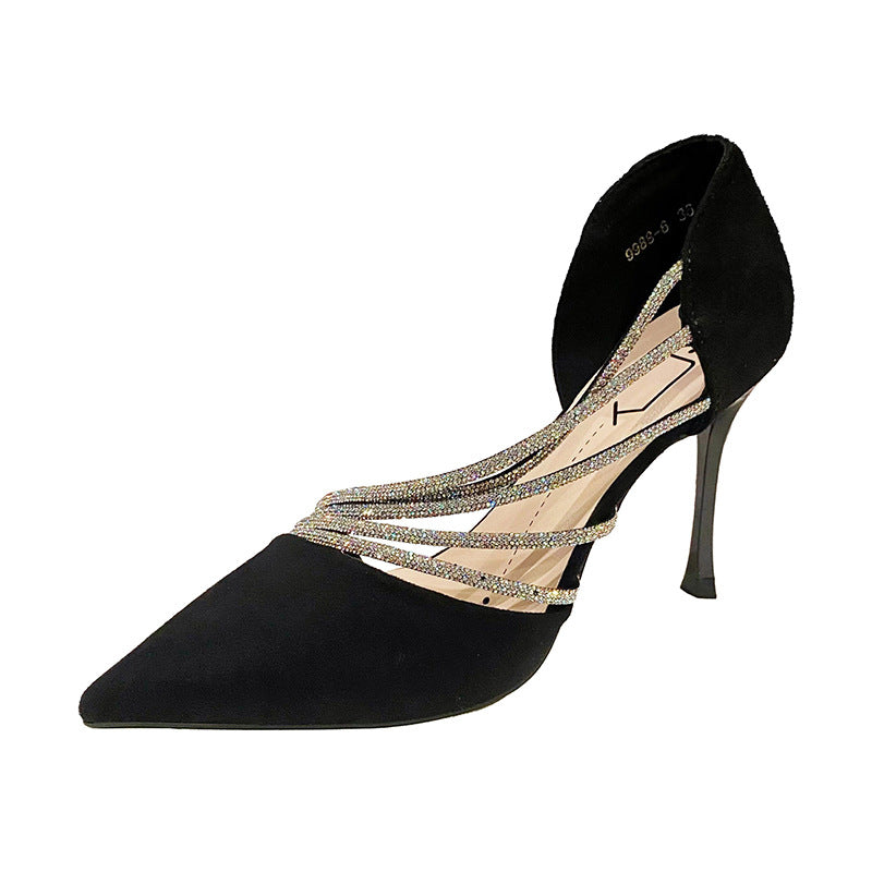 Women's Rhinestone Hollow Stiletto Sandals: Summer Fashion Heels