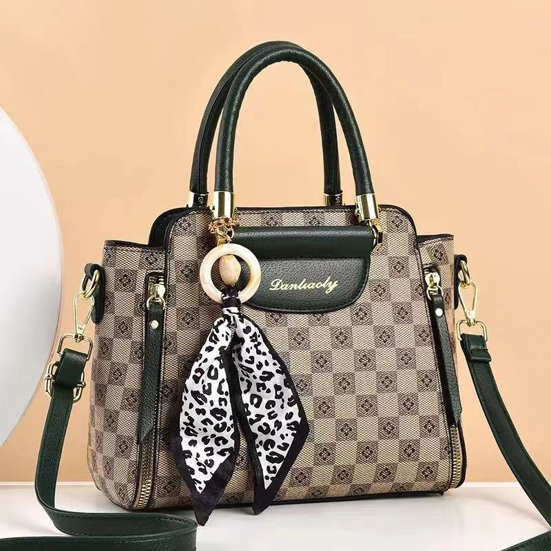 Retro Texture Silk Scarf Shoulder Bag